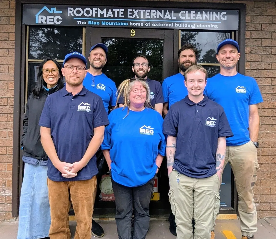 The Roofmate External Cleaning team outside their Wentworth Falls shop